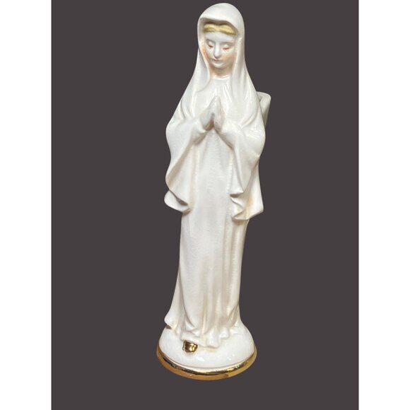 Fine Quality Vintage Ceramic Virgin Mary Statue Vase Japan - Picture 4 of 12
